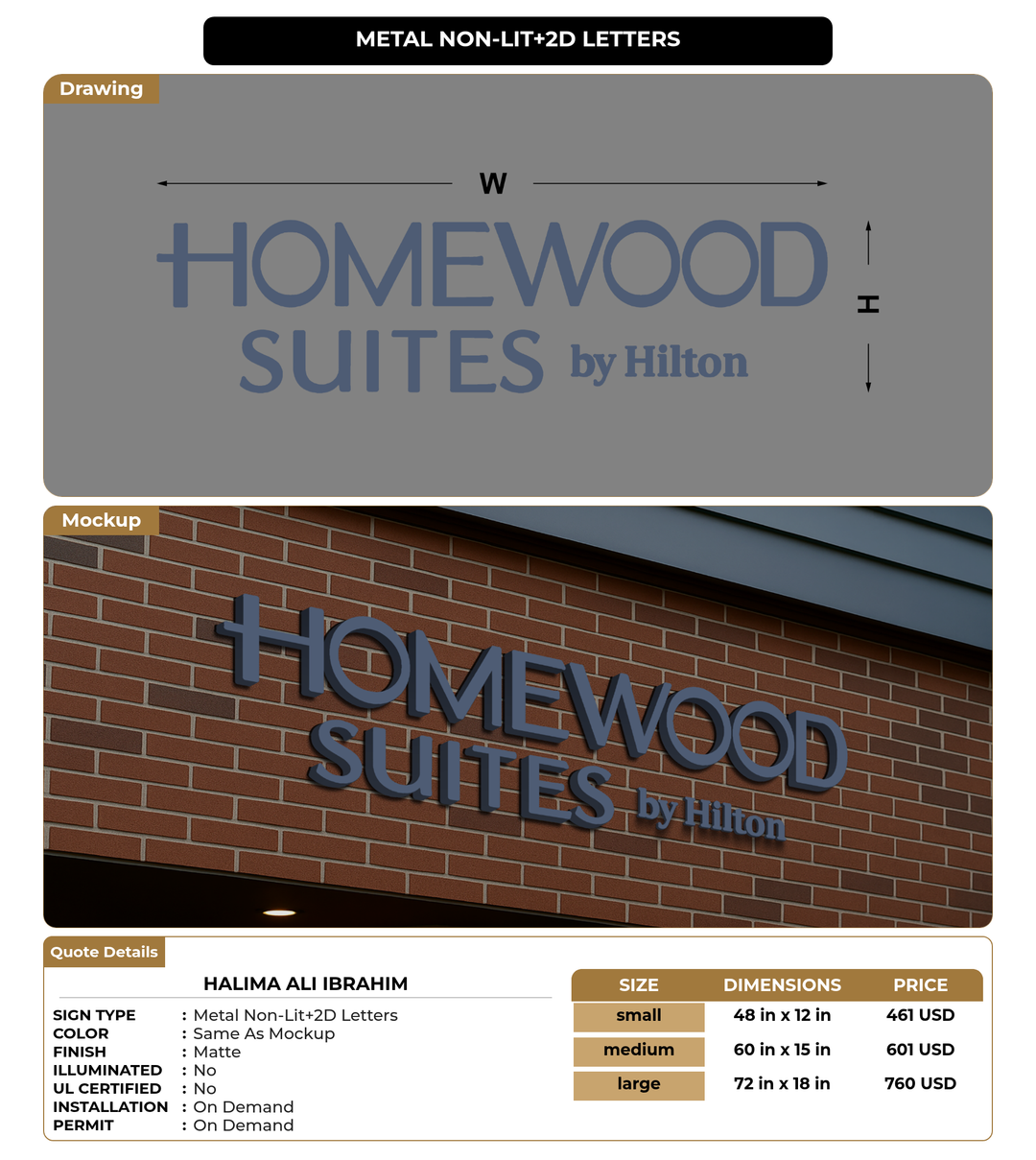 CUSTOM MOCKUP SIGN FOR HALIMA ALI IBRAHIM