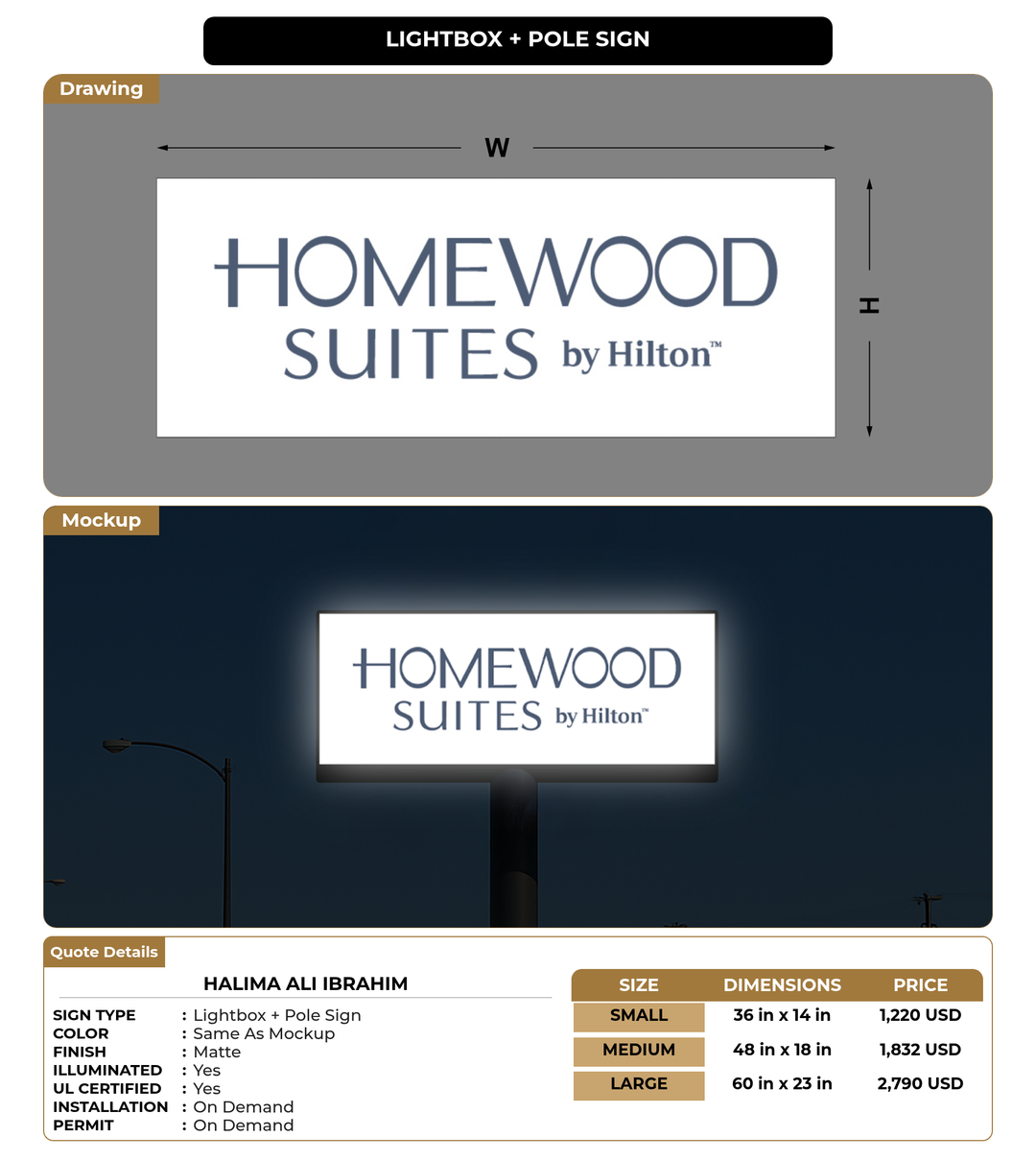 CUSTOM MOCKUP SIGN FOR HALIMA ALI IBRAHIM