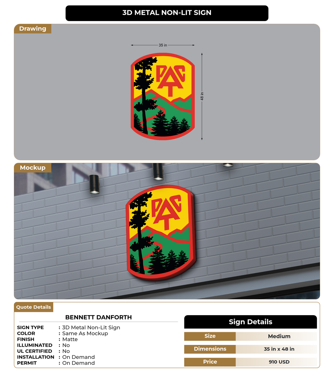 CUSTOM MOCKUP SIGN FOR Bennett Danforth
