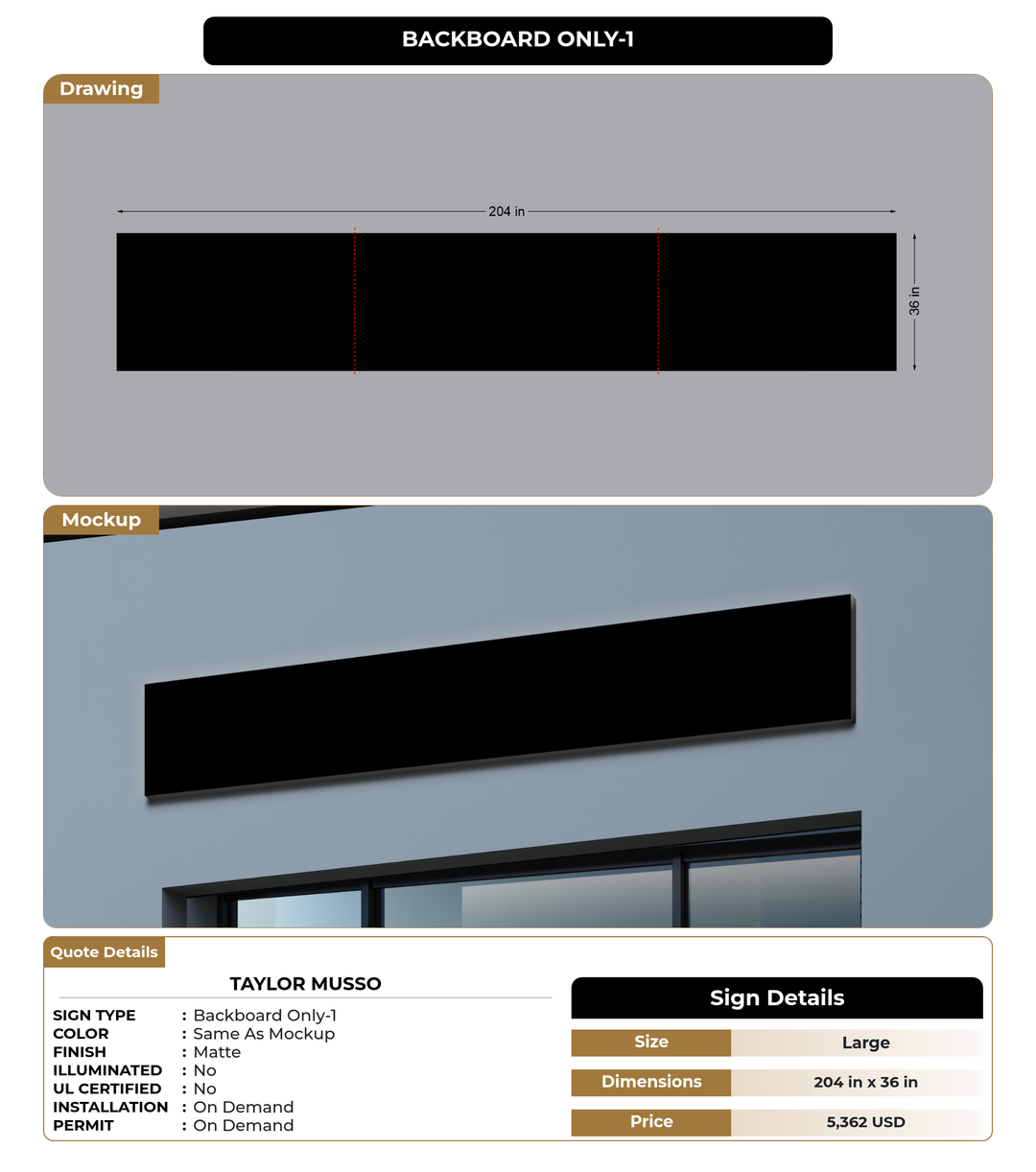 CUSTOM MOCKUP SIGN FOR Taylor Musso