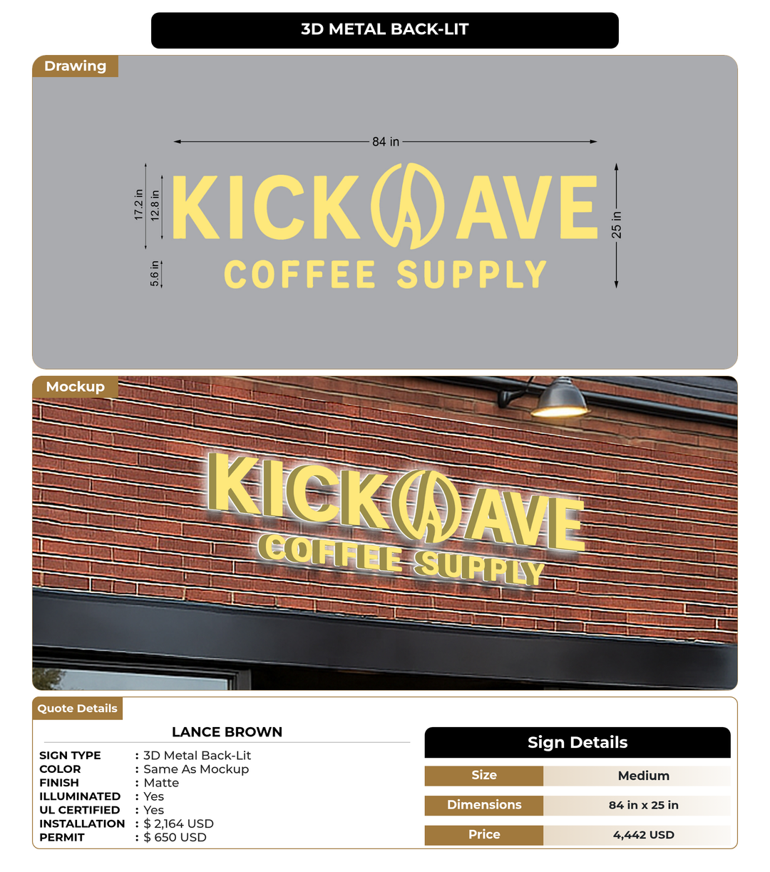 CUSTOM MOCKUP SIGN FOR Lance Brown