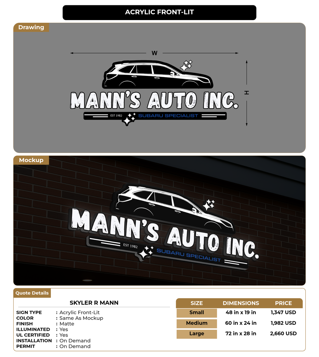 CUSTOM MOCKUP SIGN FOR Skyler R Mann