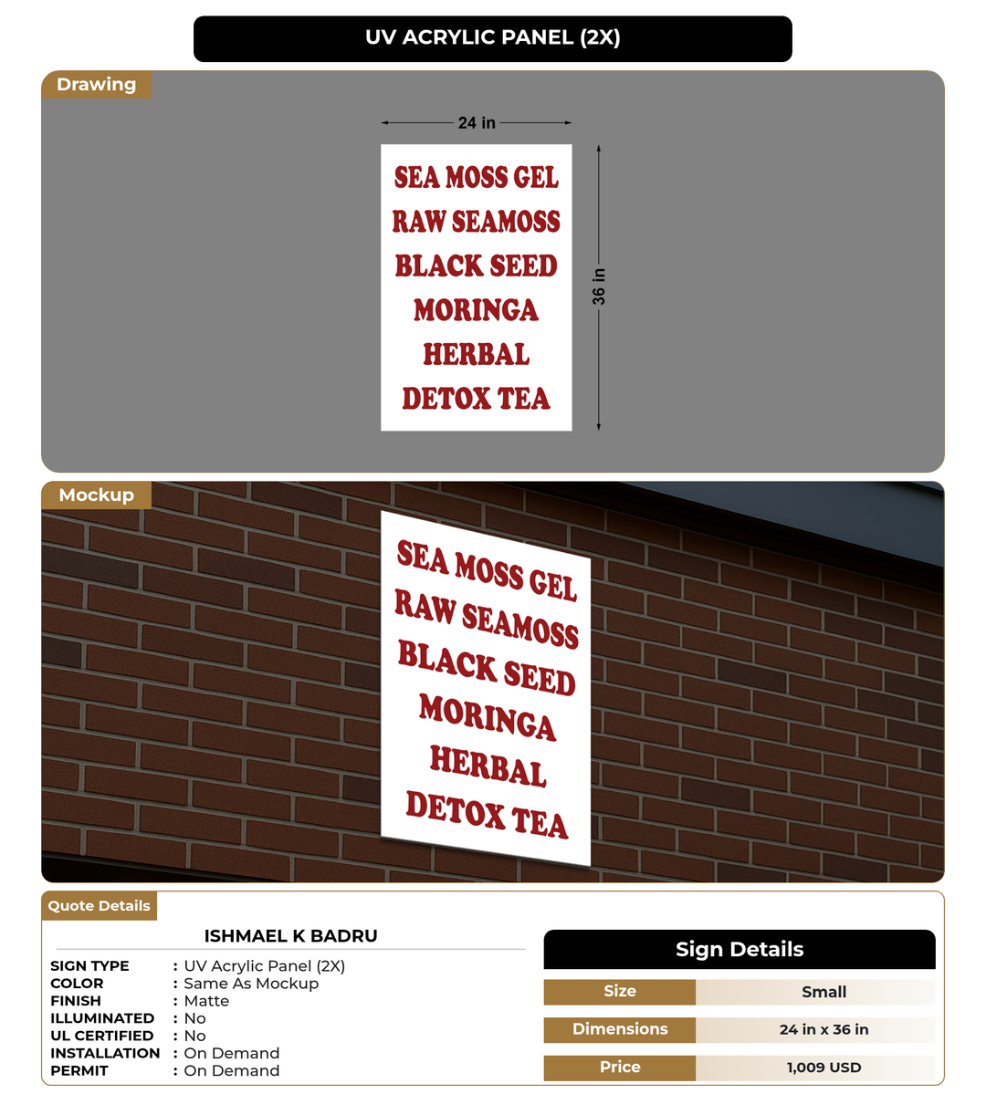 CUSTOM MOCKUP SIGN FOR Ishmael k badru