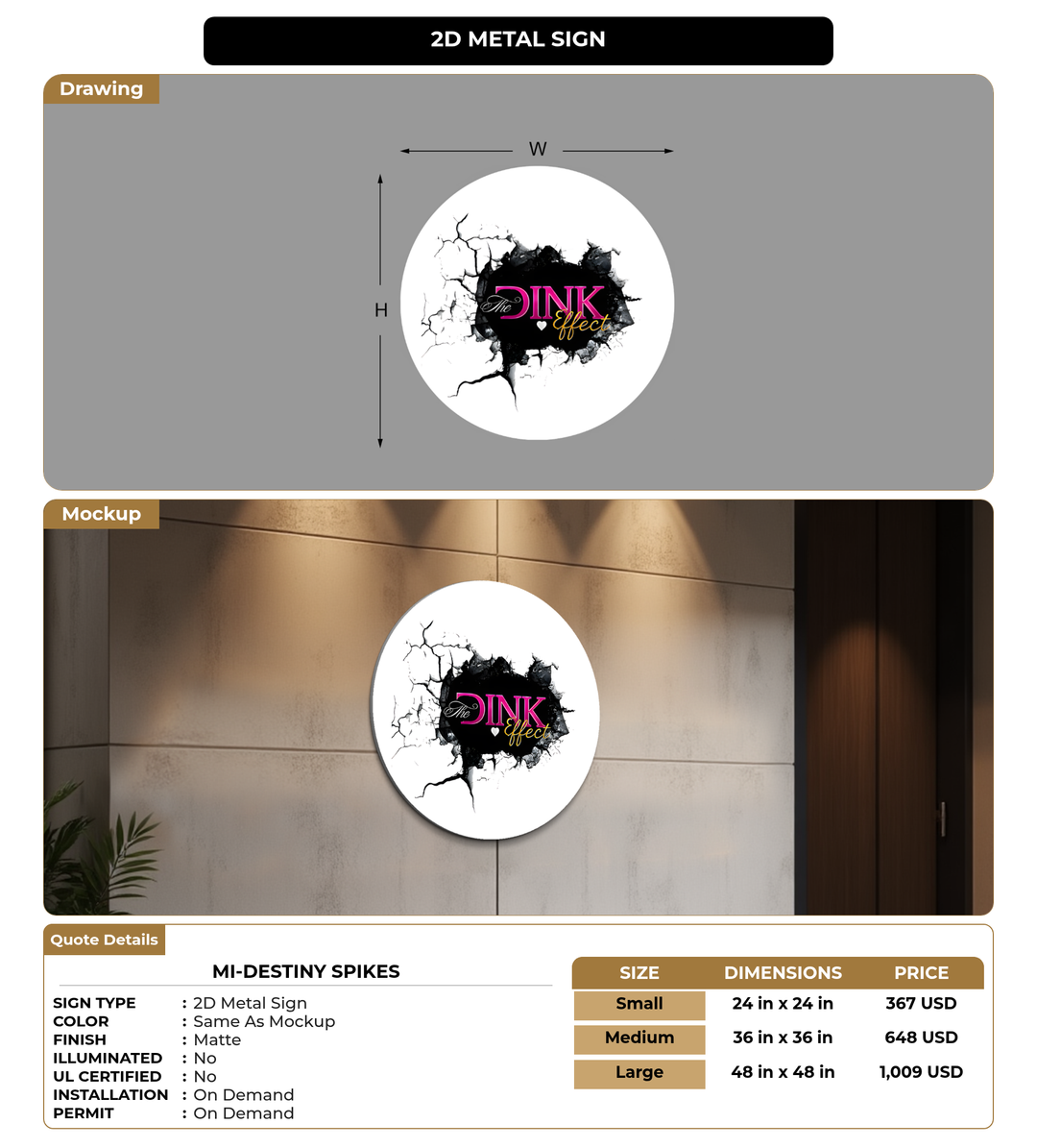 CUSTOM MOCKUP SIGN FOR Mi-Destiny Spikes