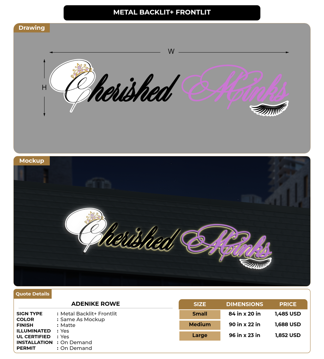 CUSTOM MOCKUP SIGN FOR Adenike Rowe