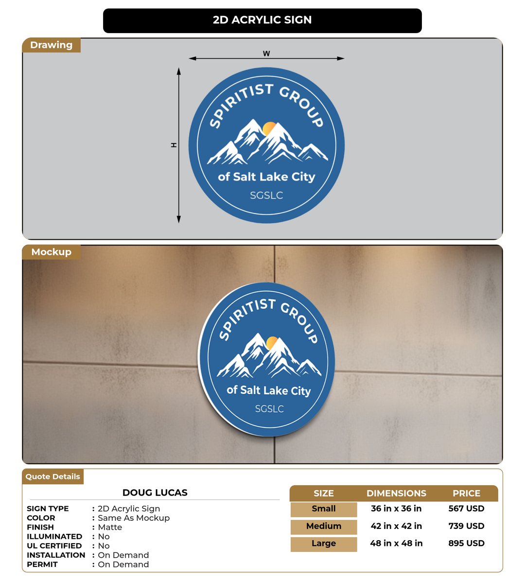 CUSTOM MOCKUP SIGN FOR Doug Lucas