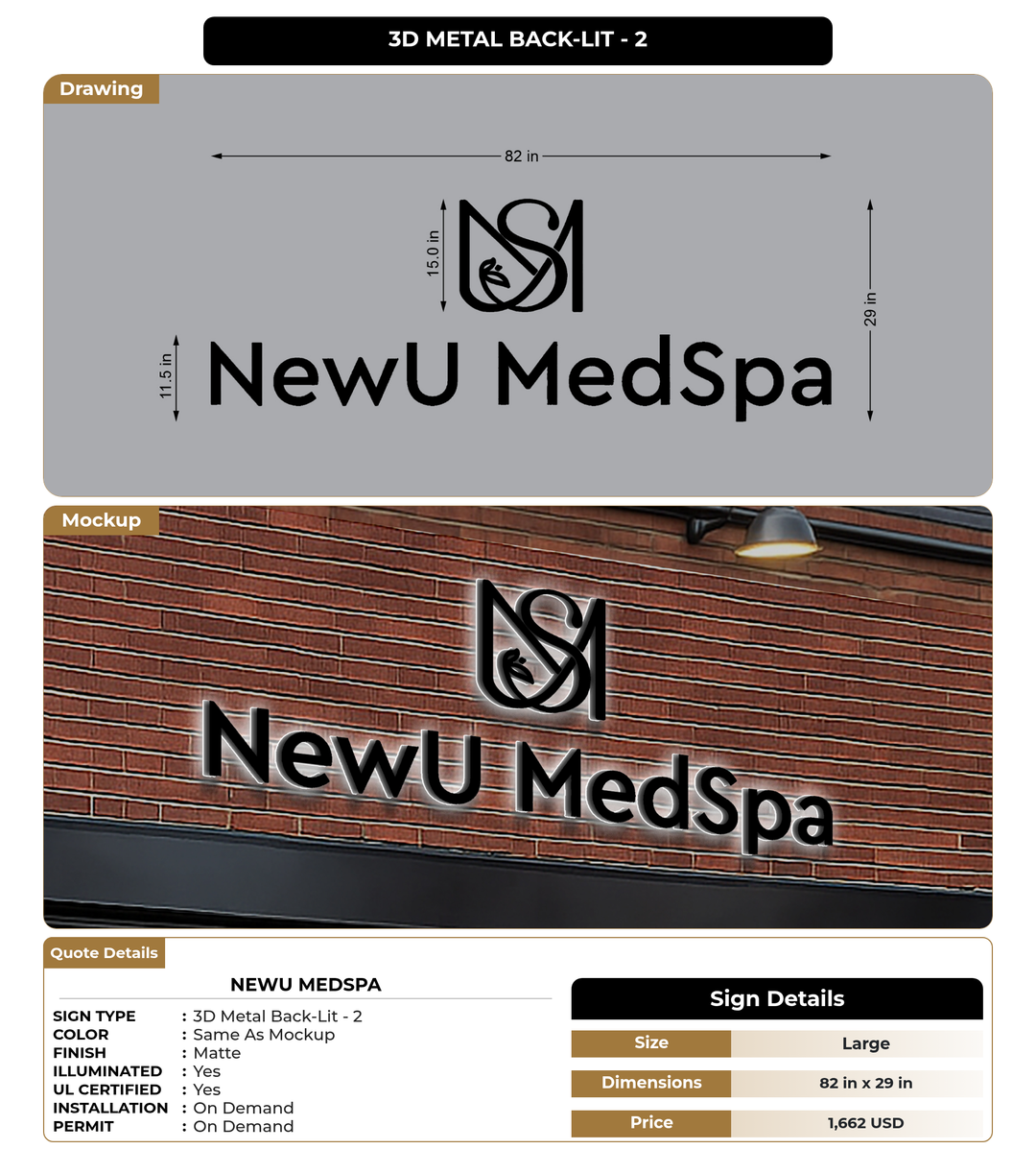 CUSTOM MOCKUP SIGN FOR NewU MedSpa