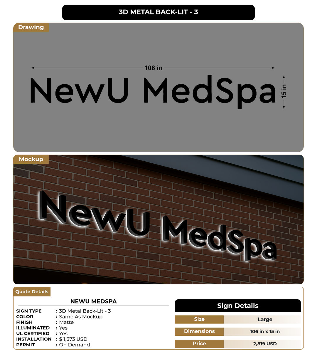 CUSTOM MOCKUP SIGN FOR NewU MedSpa