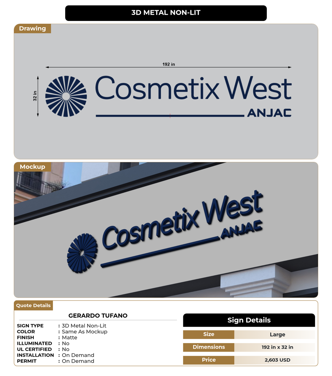 CUSTOM MOCKUP SIGN FOR Gerardo Tufano