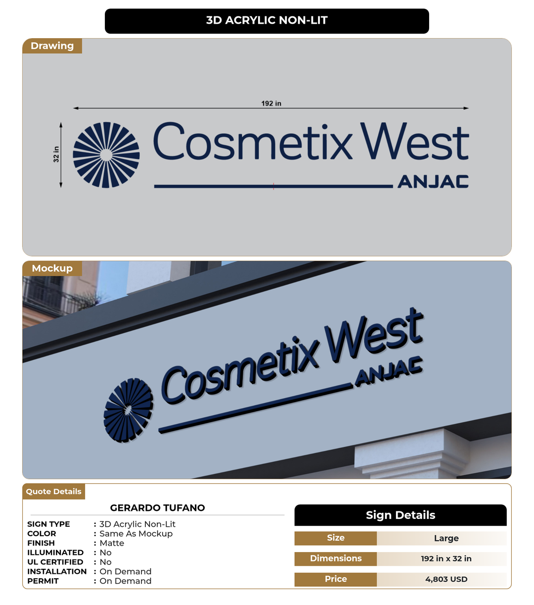 CUSTOM MOCKUP SIGN FOR Gerardo Tufano