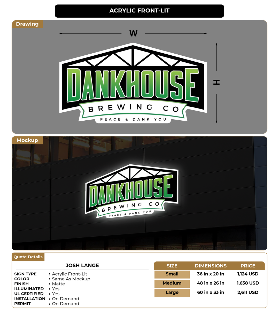 CUSTOM MOCKUP SIGN FOR Josh Lange