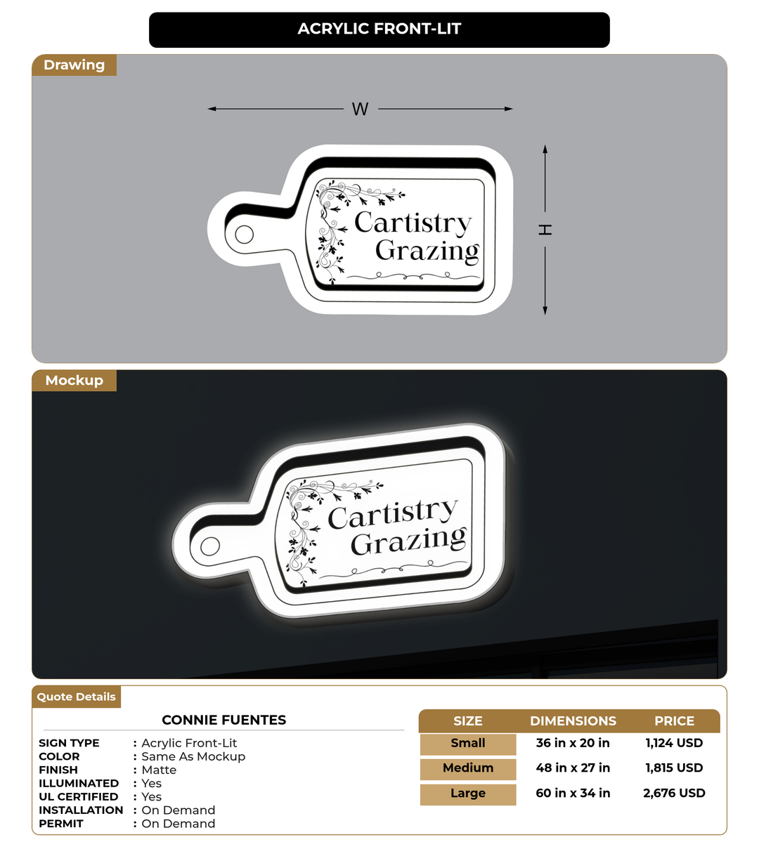CUSTOM MOCKUP SIGN FOR Connie Fuentes