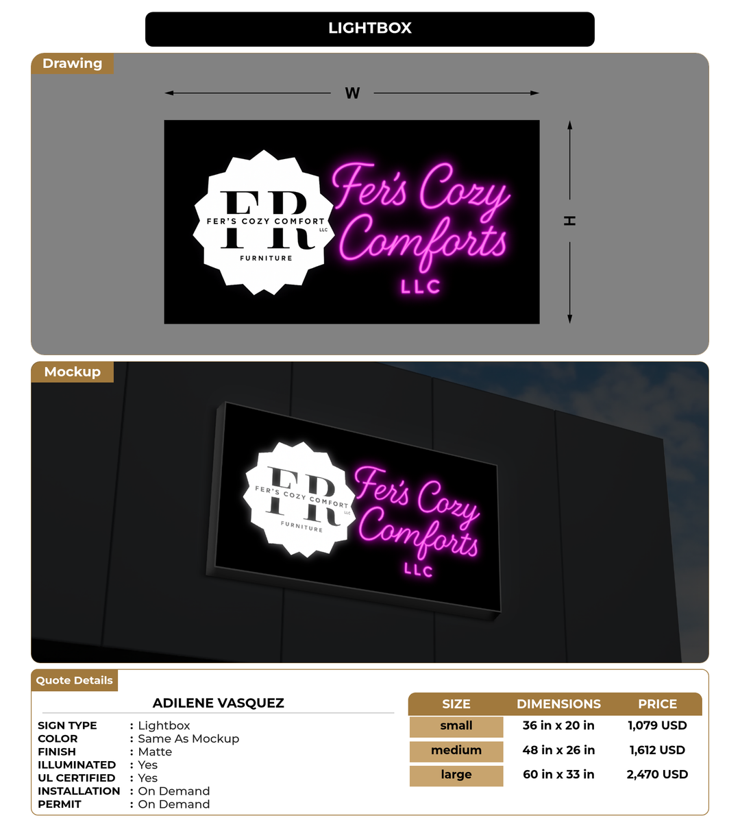 CUSTOM MOCKUP SIGN FOR Adilene Vasquez