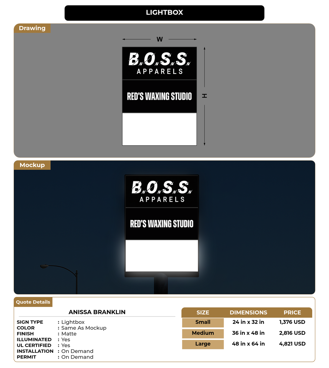 CUSTOM MOCKUP SIGN FOR Anissa Branklin