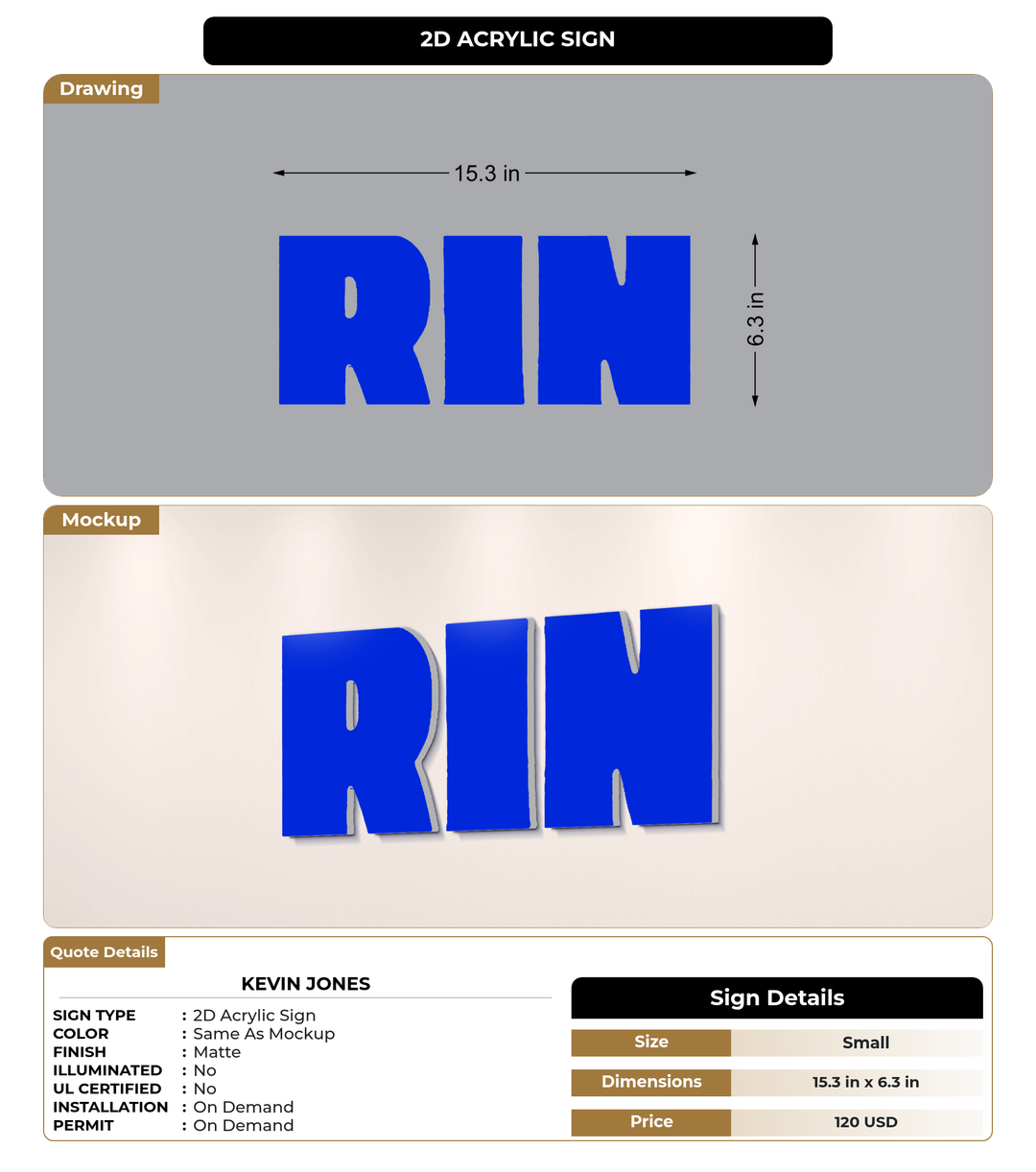 CUSTOM MOCKUP SIGN FOR Kevin Jones