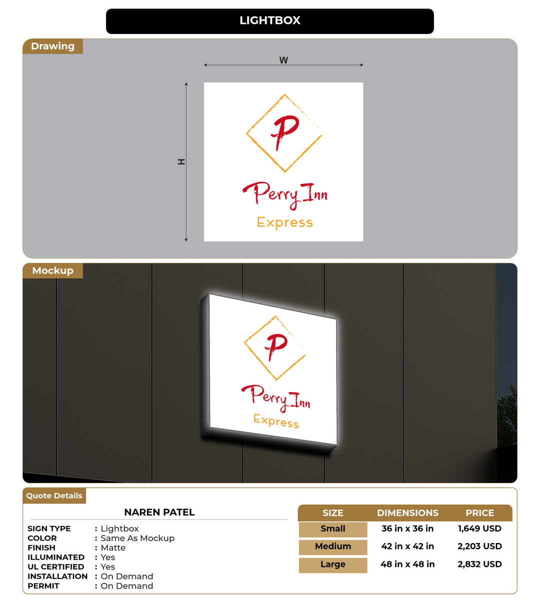 CUSTOM MOCKUP SIGN FOR Naren Patel