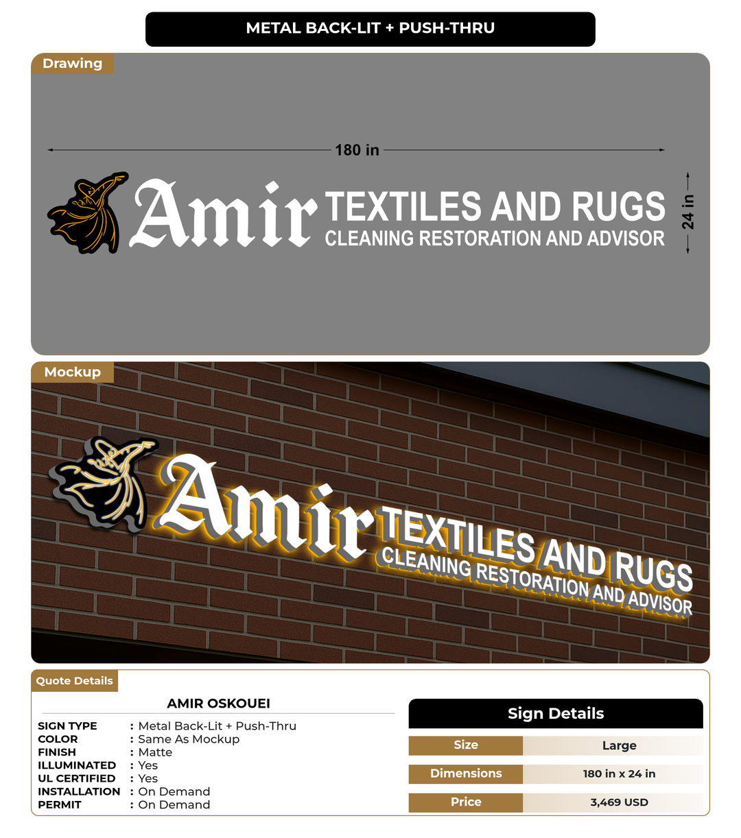 CUSTOM MOCKUP SIGN FOR Amir Oskouei