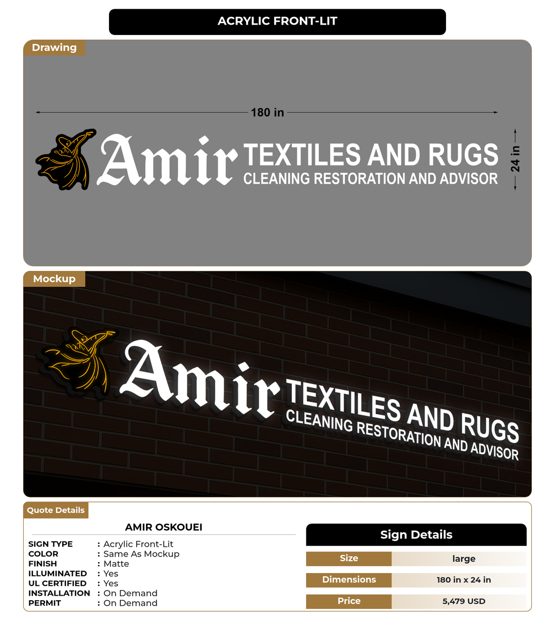 CUSTOM MOCKUP SIGN FOR Amir Oskouei