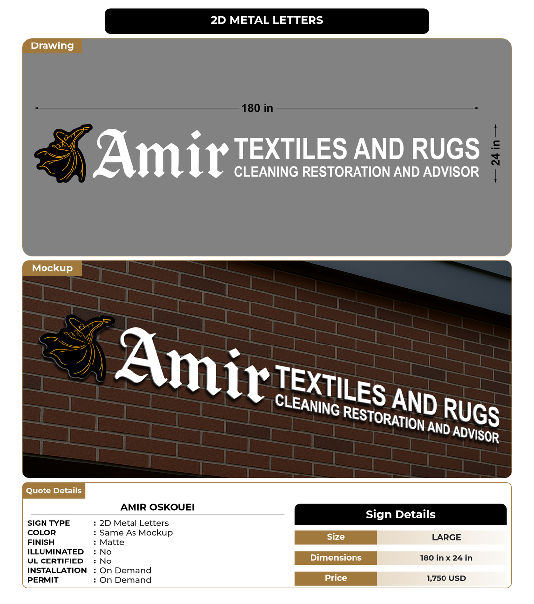 CUSTOM MOCKUP SIGN FOR Amir Oskouei