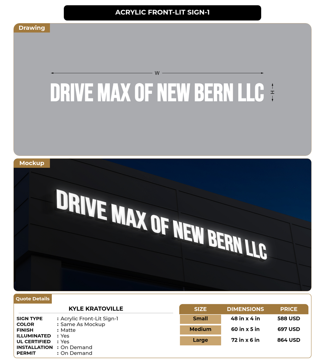 CUSTOM MOCKUP SIGN FOR Kyle Kratoville