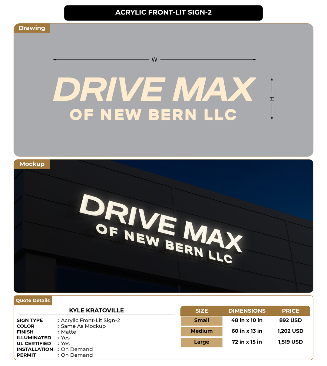 CUSTOM MOCKUP SIGN FOR Kyle Kratoville