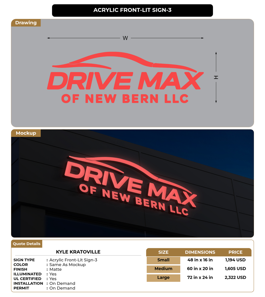 CUSTOM MOCKUP SIGN FOR Kyle Kratoville