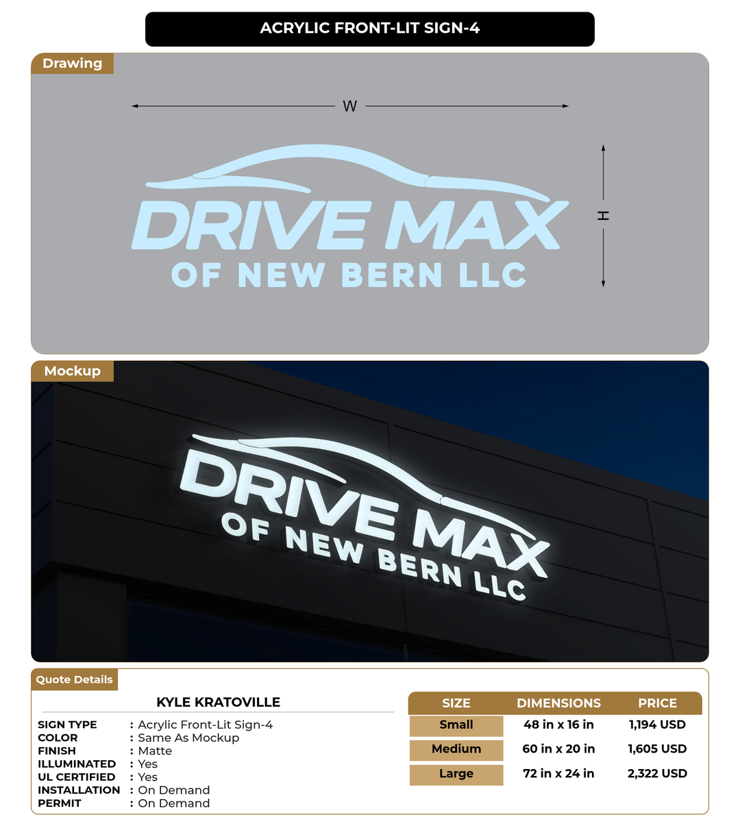 CUSTOM MOCKUP SIGN FOR Kyle Kratoville