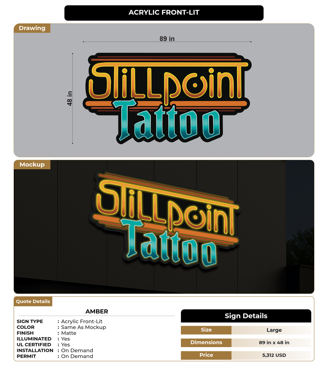 CUSTOM MOCKUP SIGN FOR Amber
