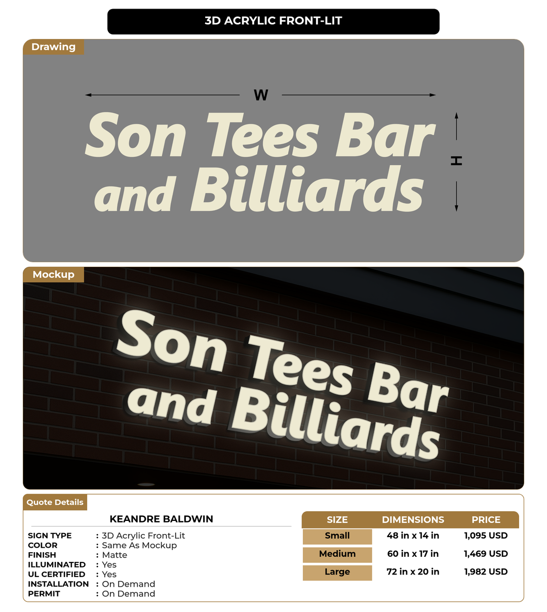 CUSTOM MOCKUP SIGN FOR Keandre Baldwin