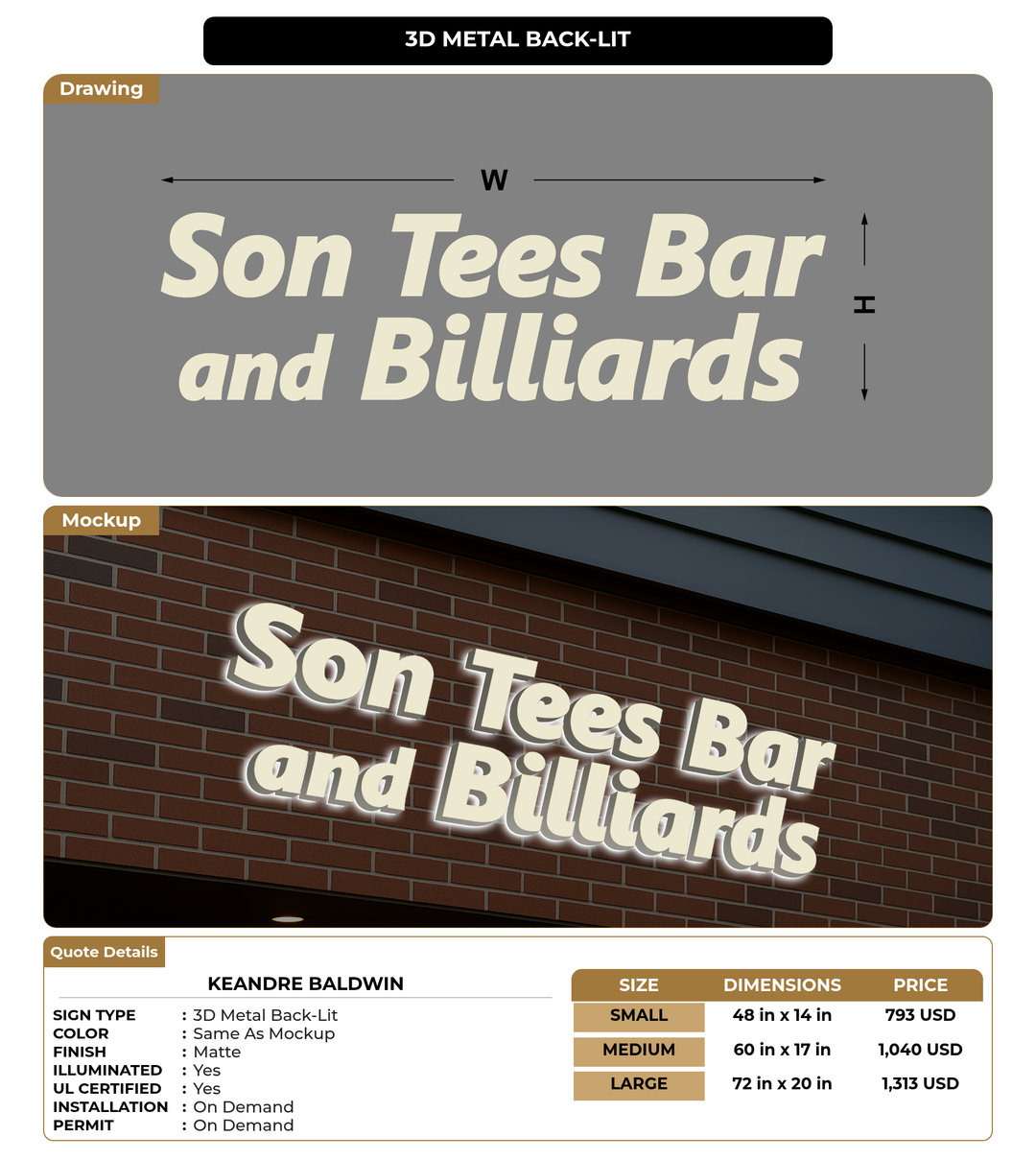 CUSTOM MOCKUP SIGN FOR Keandre Baldwin