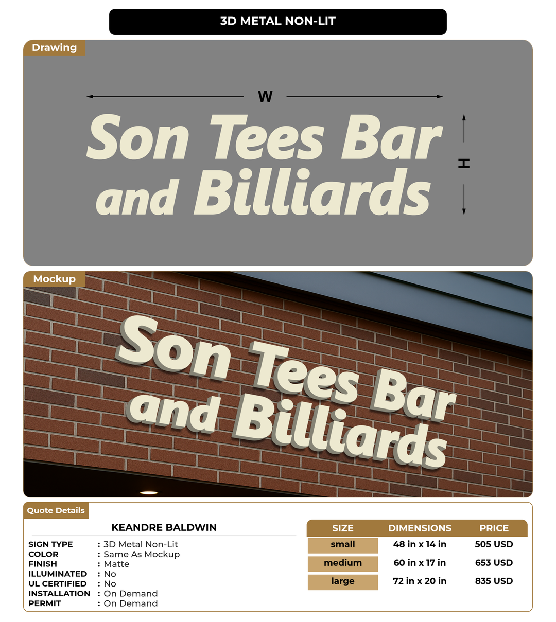 CUSTOM MOCKUP SIGN FOR Keandre Baldwin