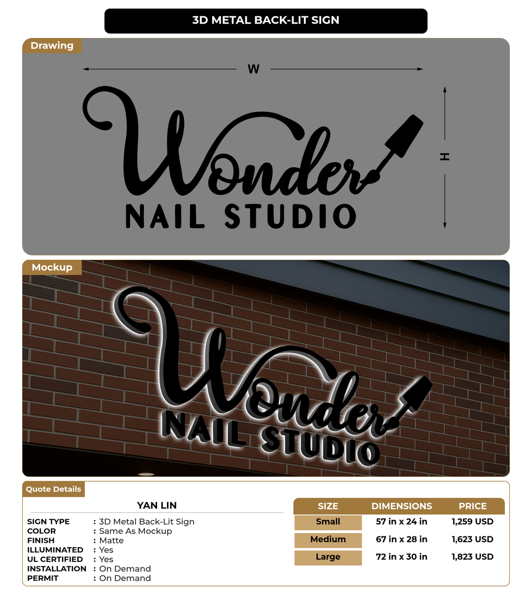 CUSTOM MOCKUP SIGN FOR Yan Lin