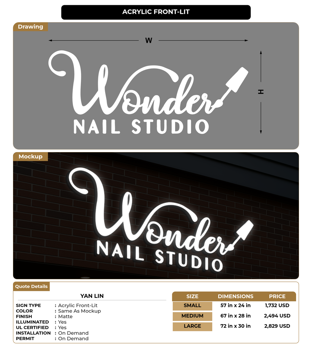 CUSTOM MOCKUP SIGN FOR Yan Lin