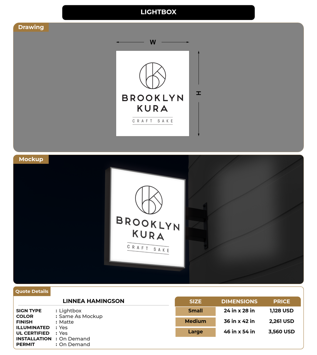 CUSTOM MOCKUP SIGN FOR Linnea Hamingson
