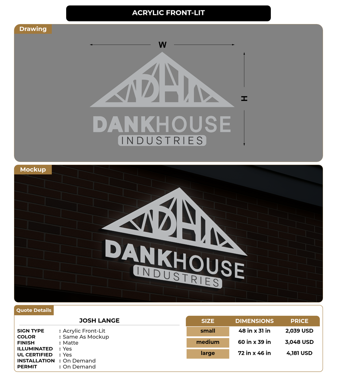 CUSTOM MOCKUP SIGN FOR Josh Lange