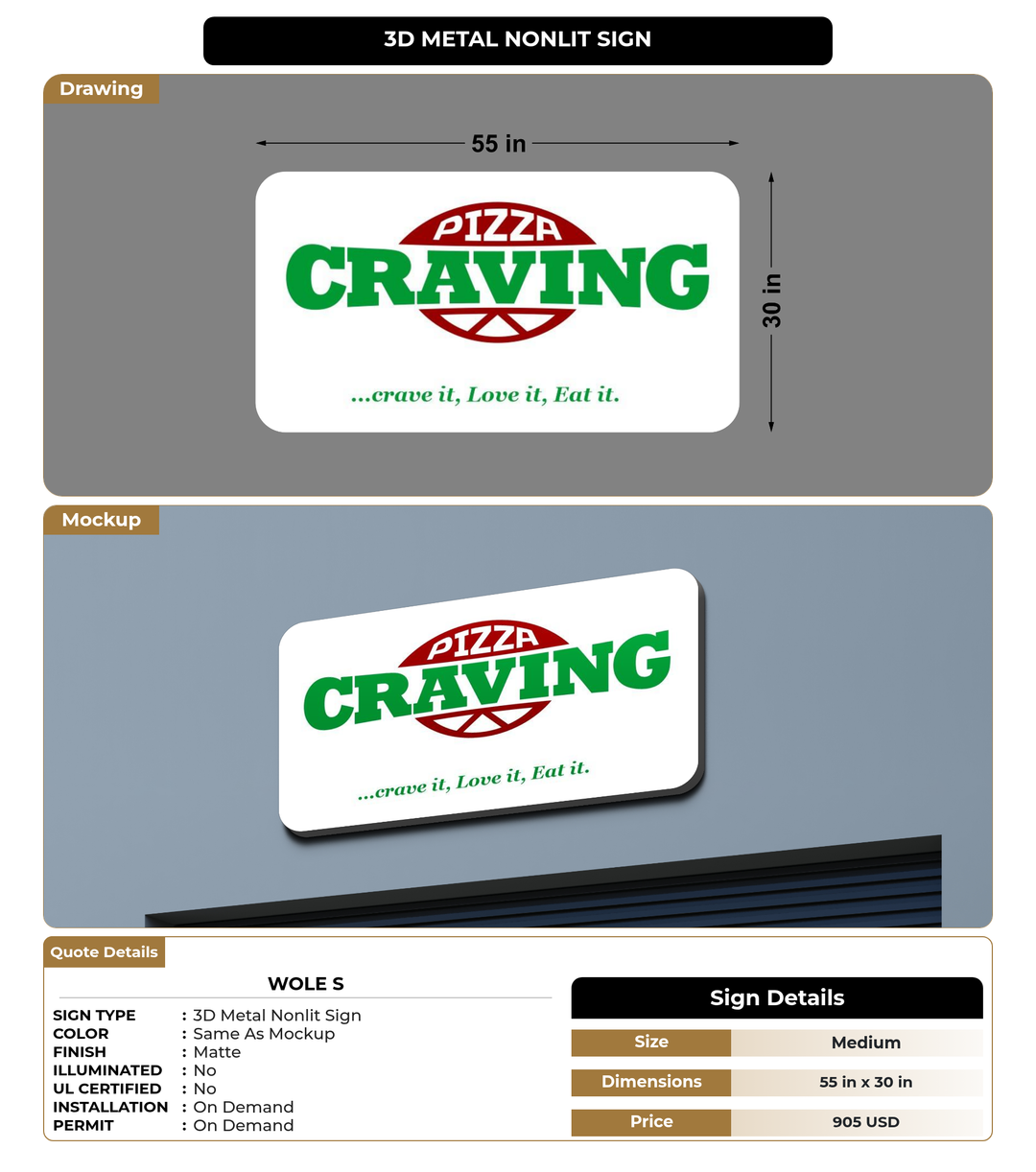 CUSTOM MOCKUP SIGN FOR wole s
