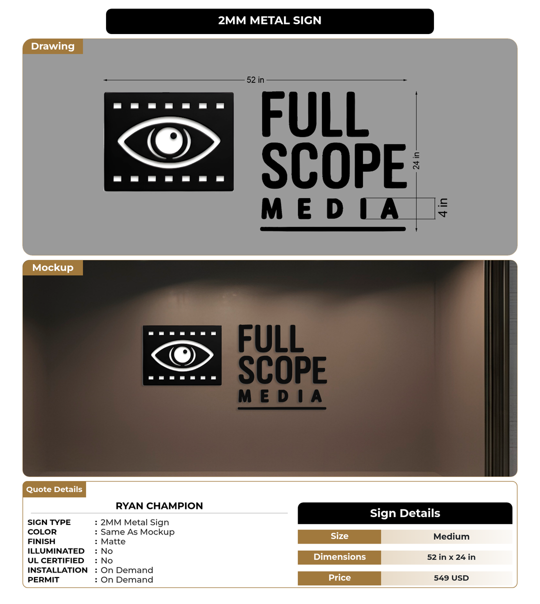 CUSTOM MOCKUP SIGN FOR Ryan champion