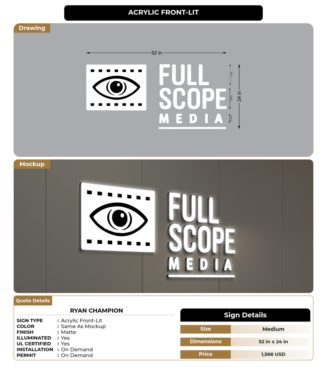 CUSTOM MOCKUP SIGN FOR Ryan champion