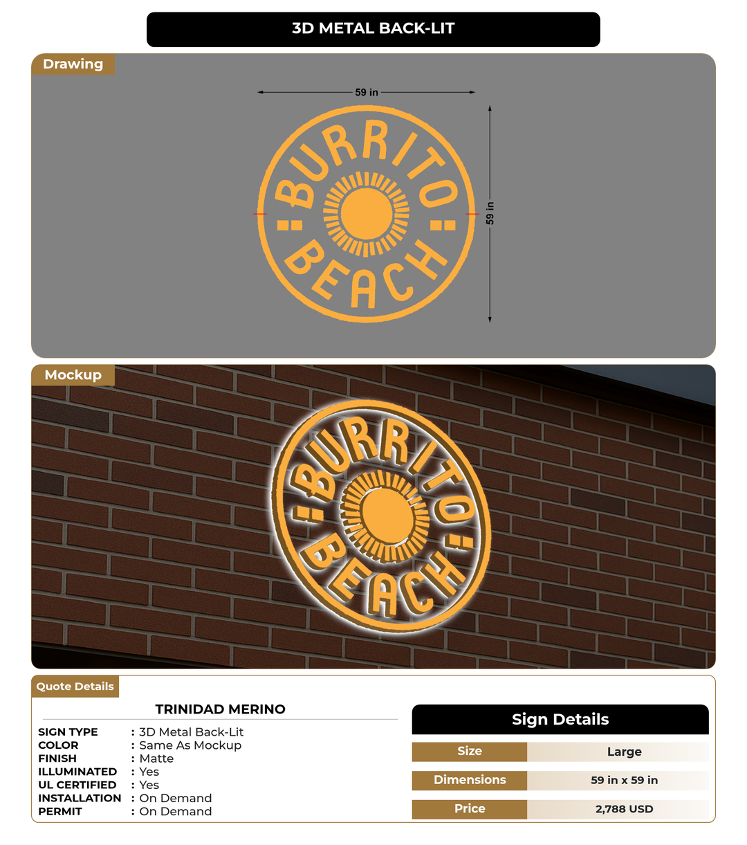 CUSTOM MOCKUP SIGN FOR Trinidad Merino