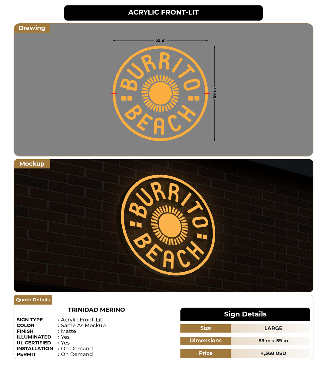 CUSTOM MOCKUP SIGN FOR Trinidad Merino