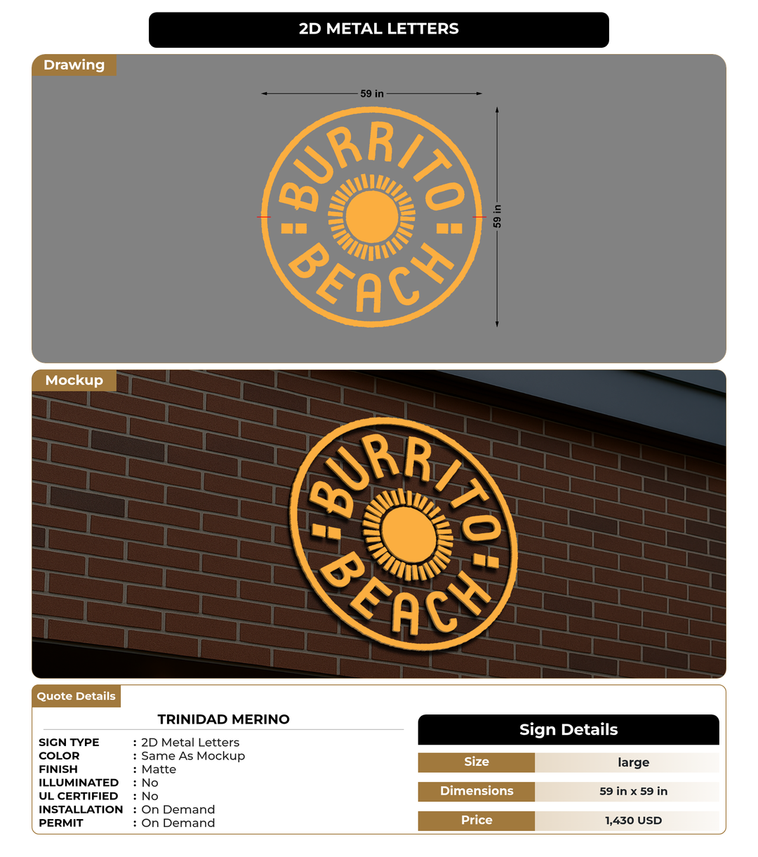 CUSTOM MOCKUP SIGN FOR Trinidad Merino