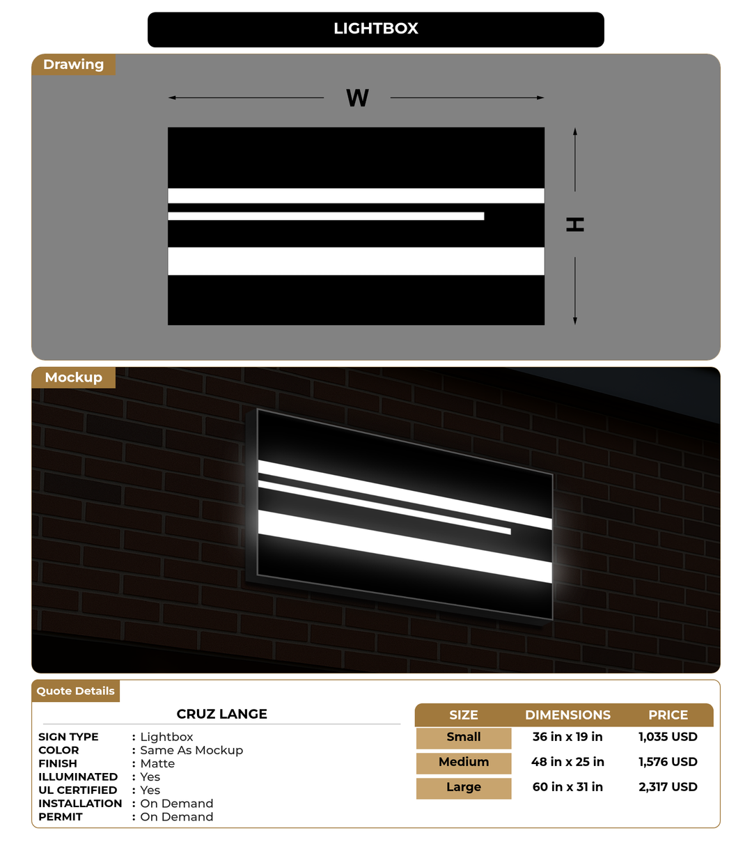 CUSTOM MOCKUP SIGN FOR Cruz lange