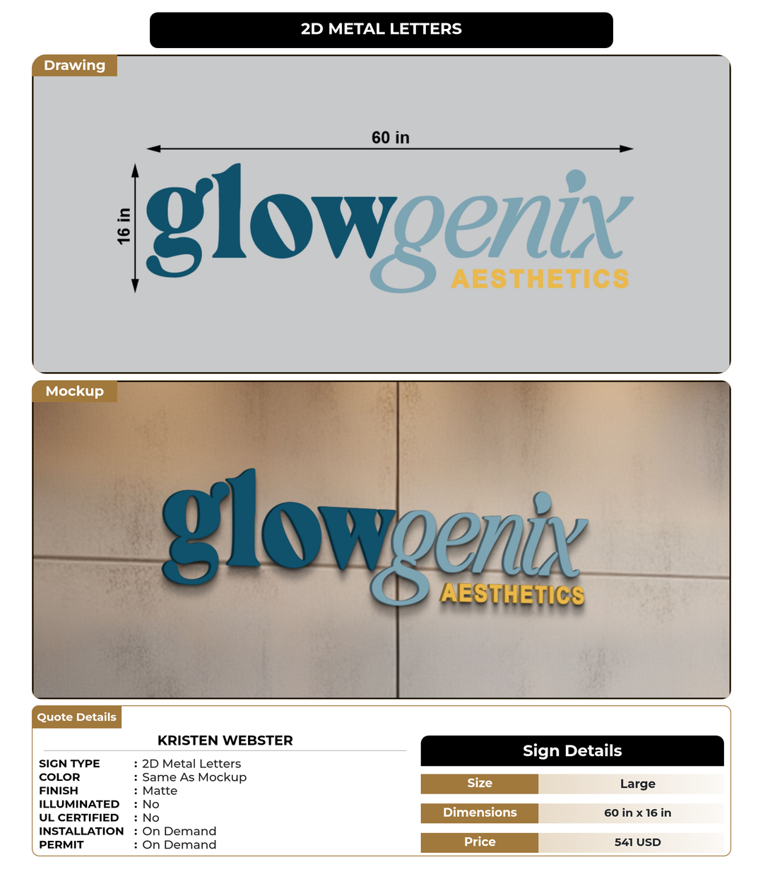 CUSTOM MOCKUP SIGN FOR Kristen Webster