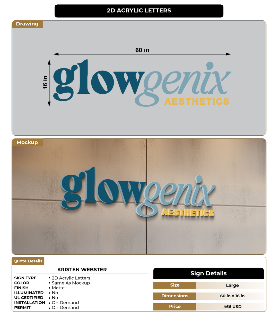 CUSTOM MOCKUP SIGN FOR Kristen Webster