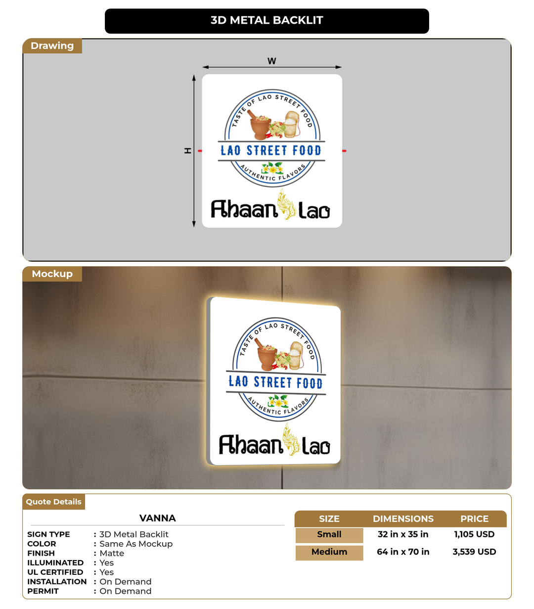 CUSTOM MOCKUP SIGN FOR Vanna
