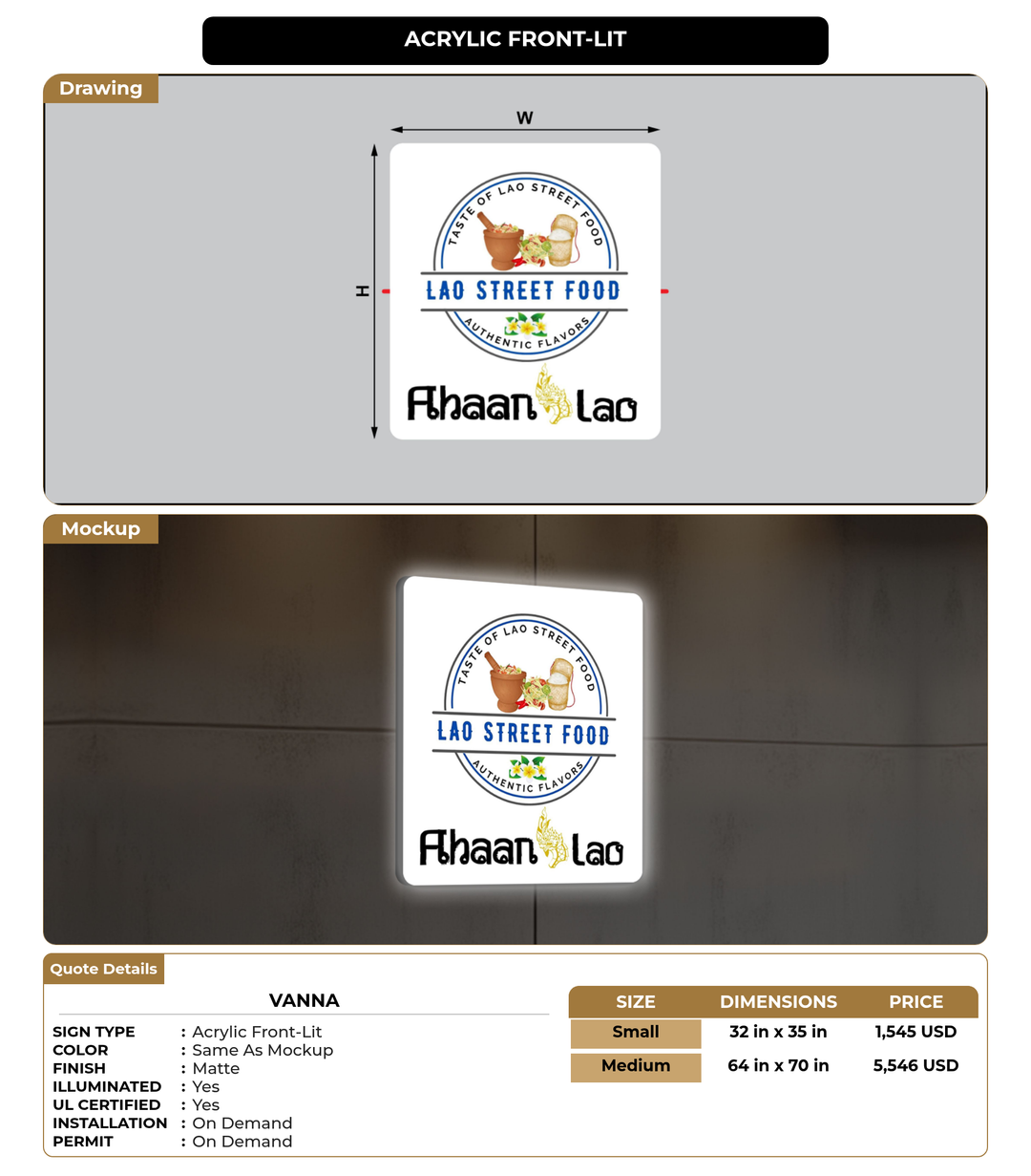 CUSTOM MOCKUP SIGN FOR Vanna