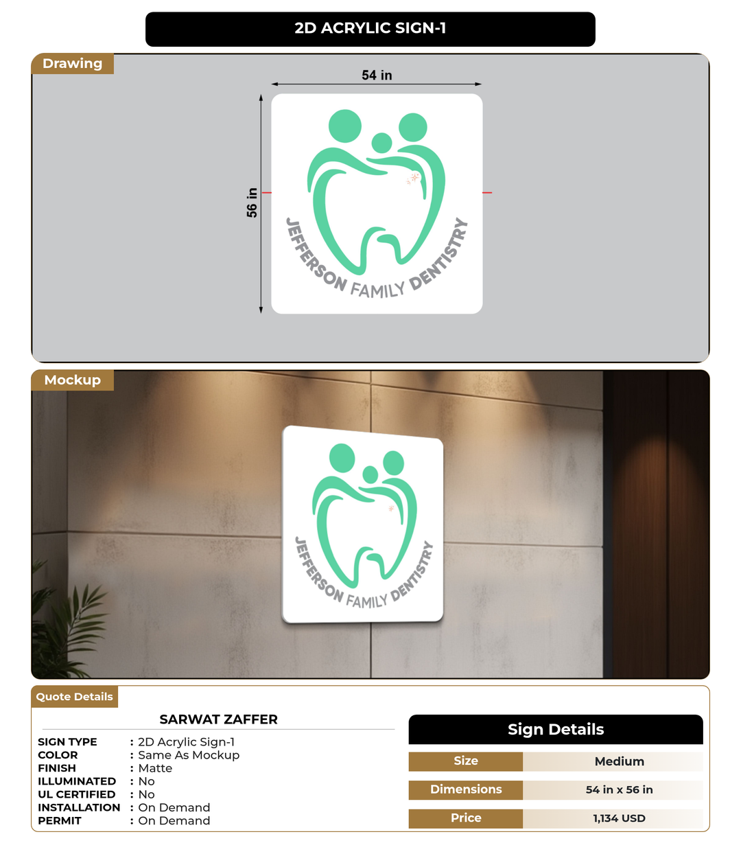 CUSTOM MOCKUP SIGN FOR Sarwat Zaffer