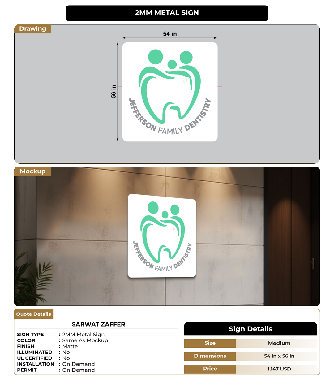 CUSTOM MOCKUP SIGN FOR Sarwat Zaffer