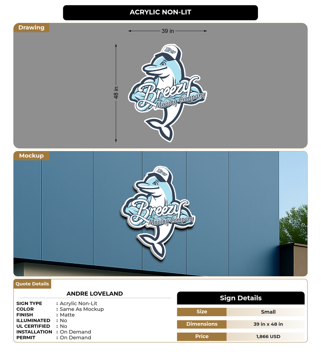CUSTOM MOCKUP SIGN FOR Andre Loveland