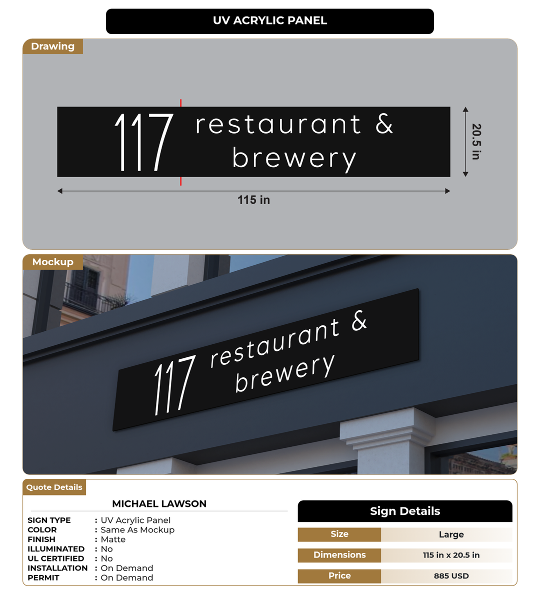 CUSTOM MOCKUP SIGN FOR Michael Lawson